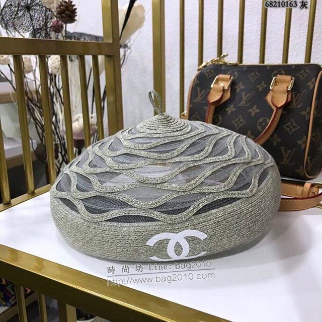 Chanel女士帽子 香奈兒新款波紋設計百搭貝雷帽  mm1410